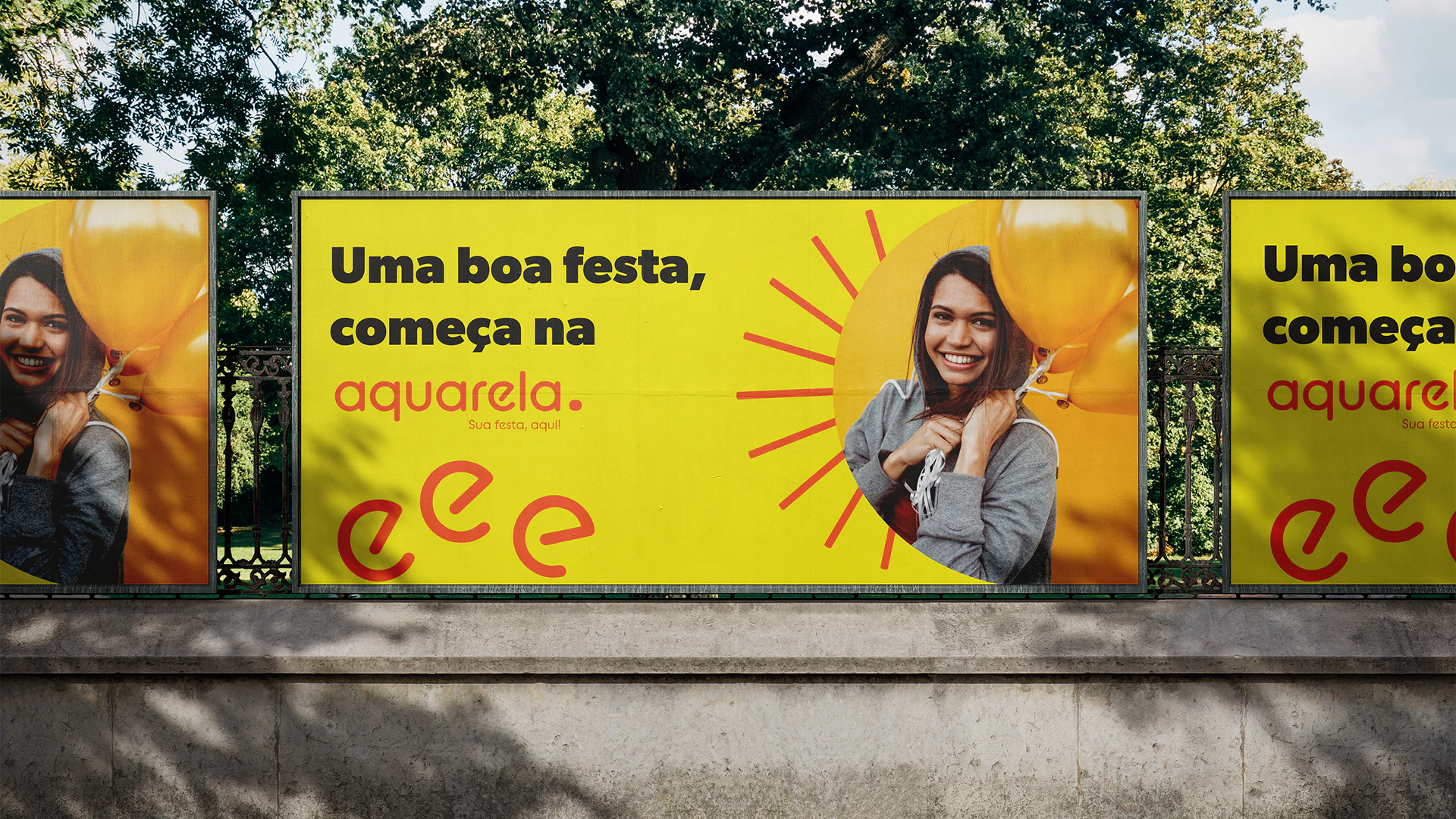 Painéis “Uma boa festa, começa na aquarela.”
