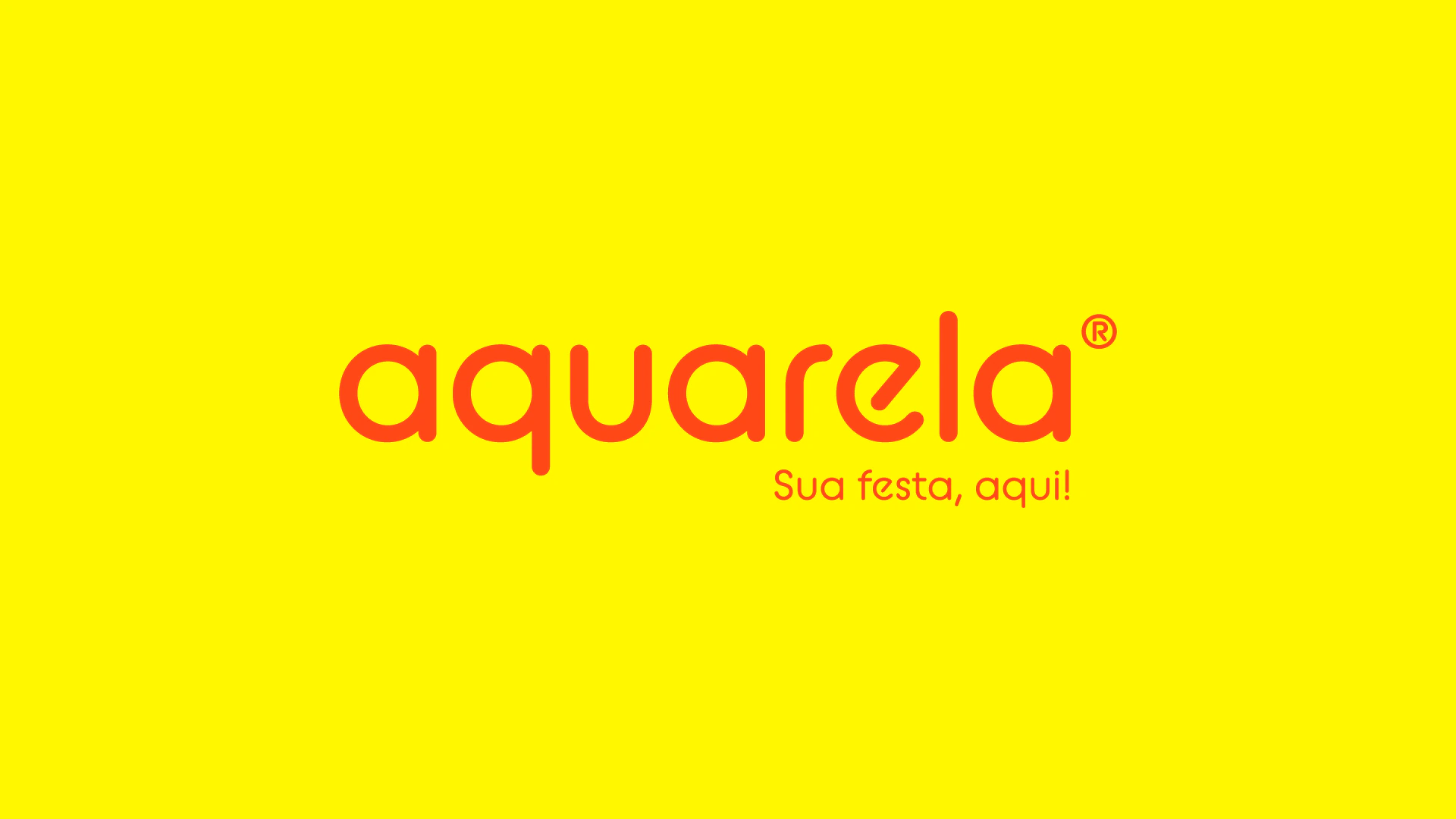 Logotipo aquarela em laranja sobre amarelo