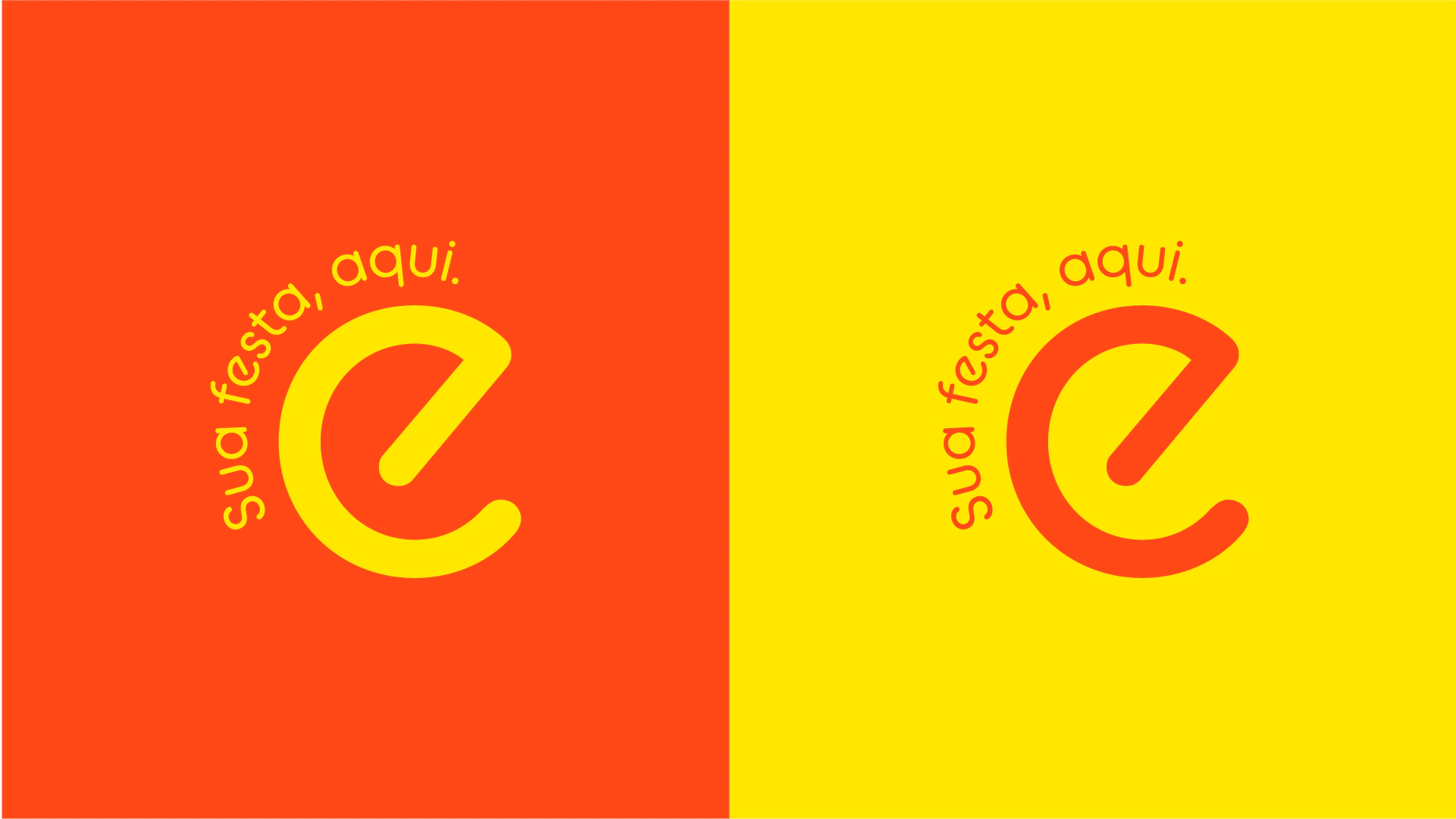 Selo circular da Aquarela com “Sua festa, aqui!”