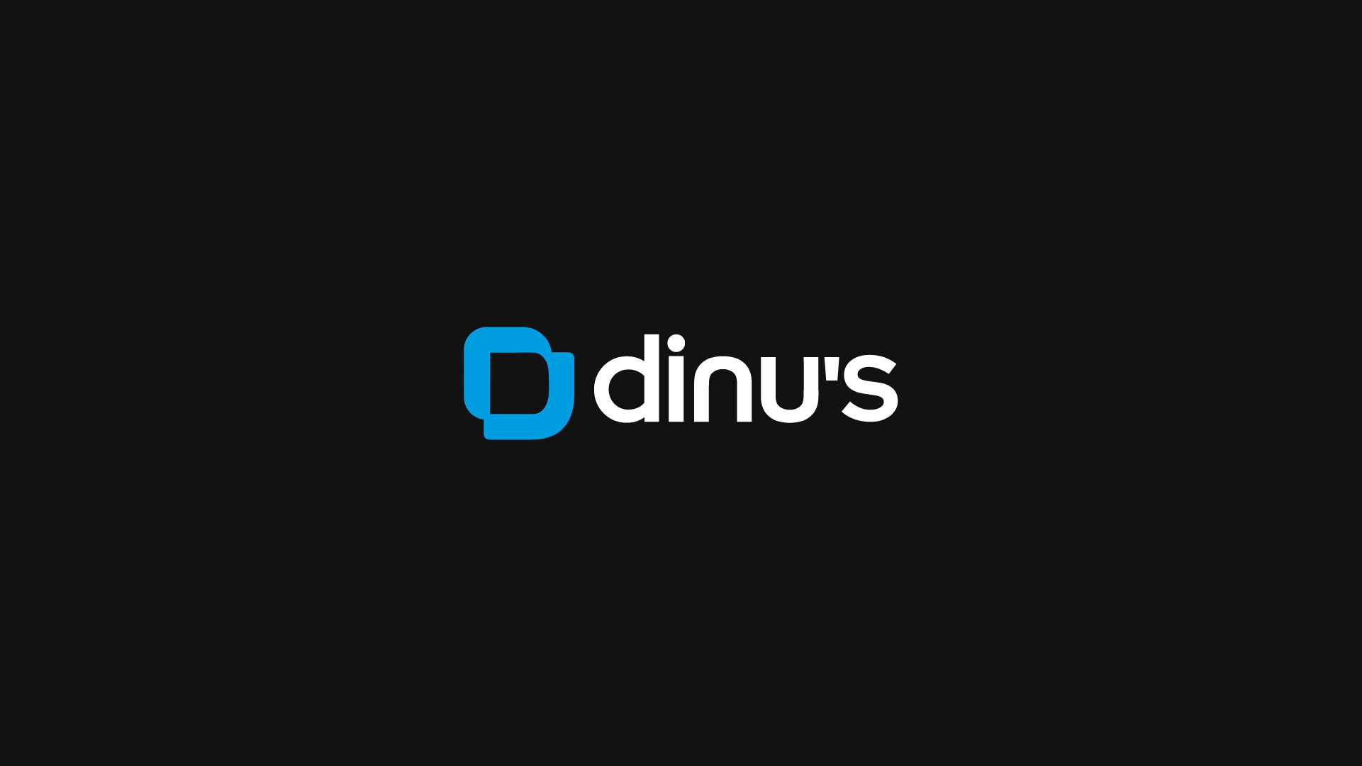Logotipo da DINU’S sobre preto