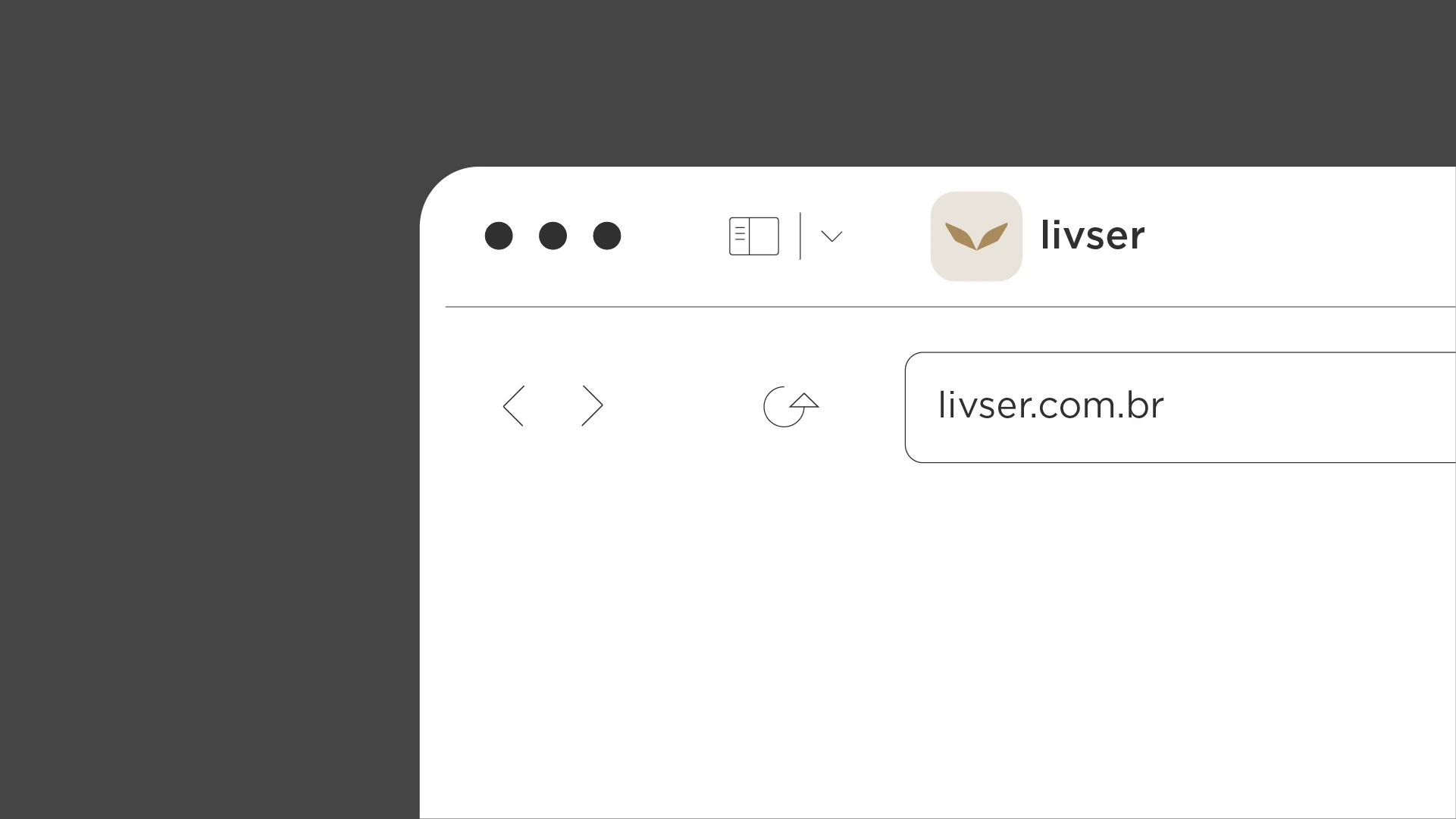 Navegador com o site da Livser