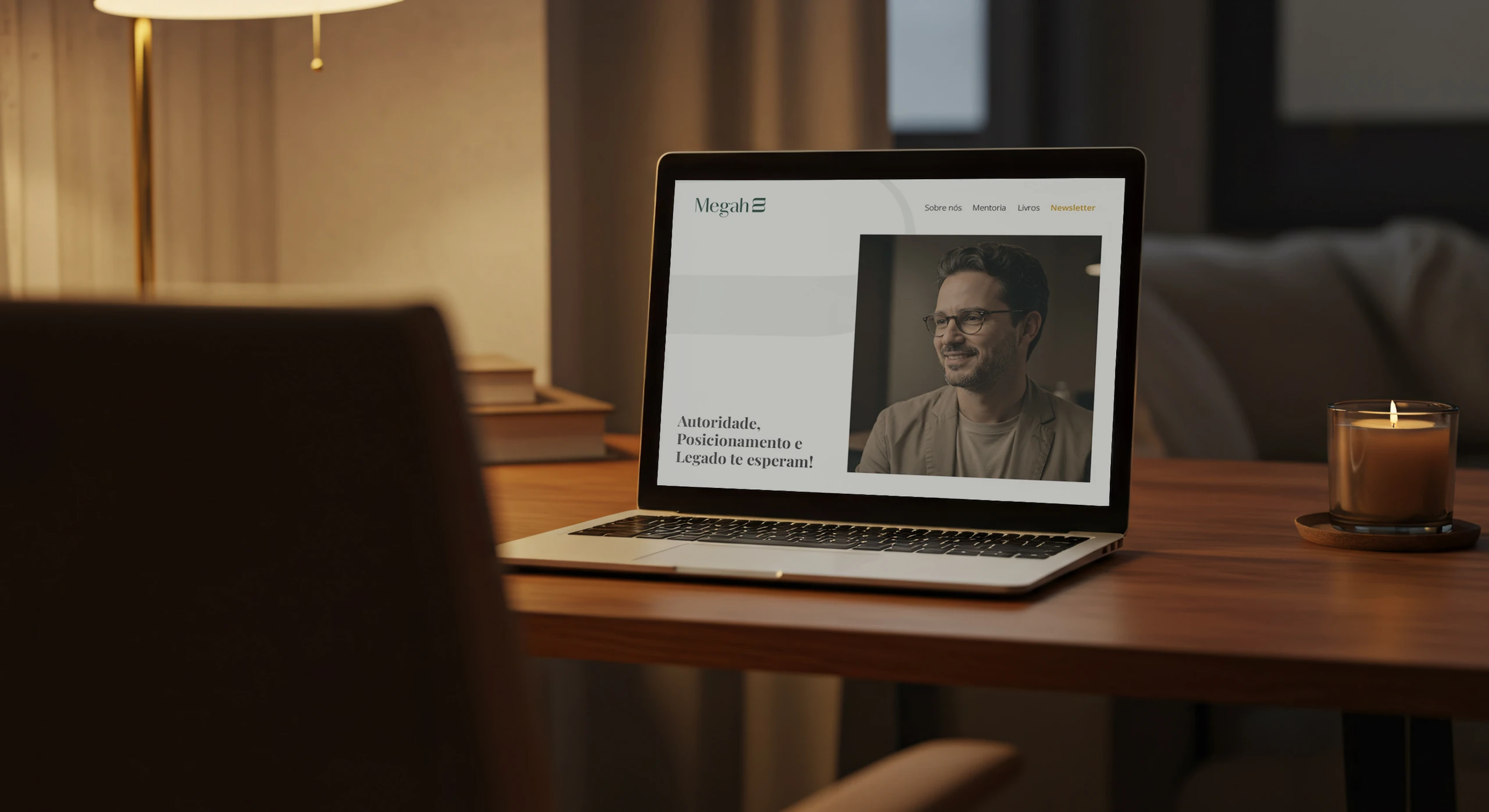 Site da Megah em um notebook